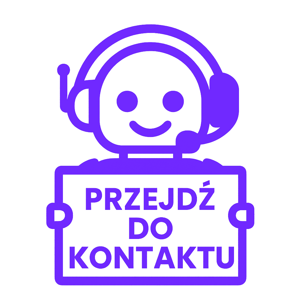 Ikonka robota AI odbierającego telefon w kolorze fioletowym – ZyntegrAI automatyzacja i sztuczna inteligencja w biznesie